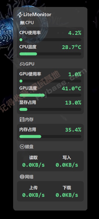 [Windows] �߶ȸ�����������Ӳ����� LiteMonitor v1.1.2 ��Я��